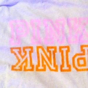 NWOT Pink Grey And Pink Ombre With Orange Pink In Back Of Tee With Front Pocket